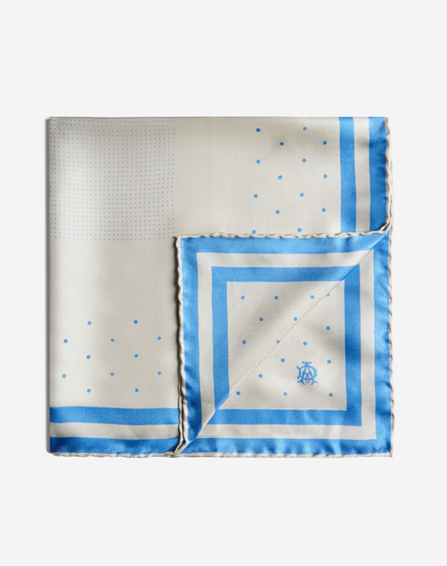 DUNHILL Silk Polka Dot Printed Neckerchief Neckerchiefs Man f