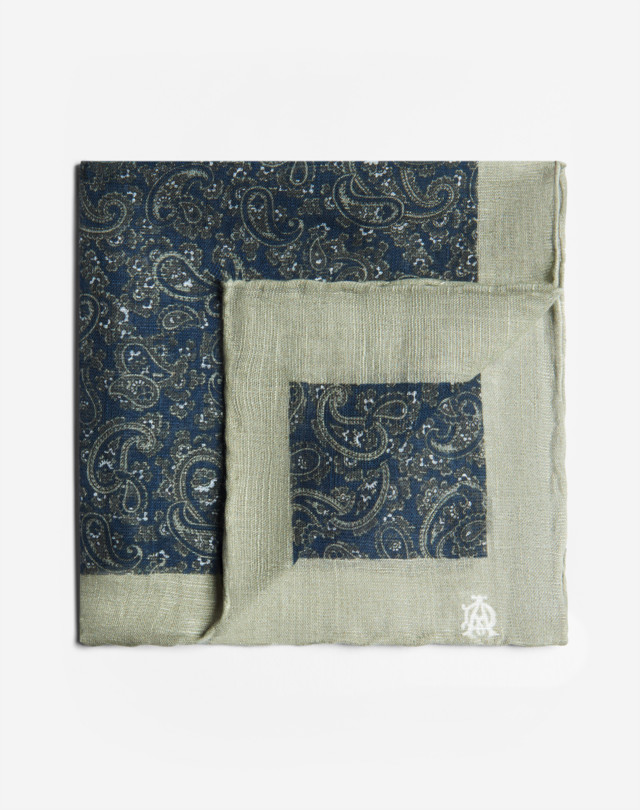 DUNHILL Cotton Paisley Printed Pocket Square Pocket square Man f