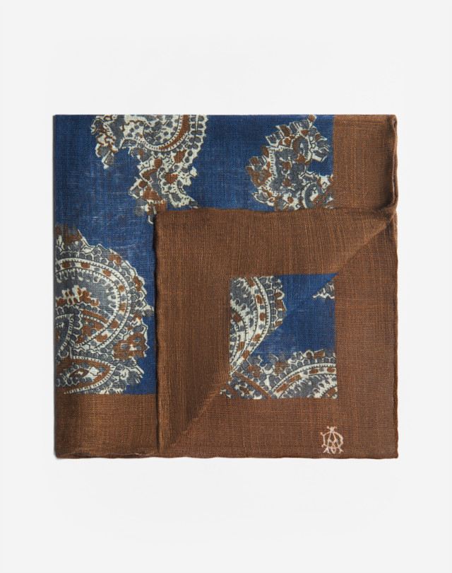 DUNHILL Cotton Paisley Printed Pocket Square Pocket square Man f