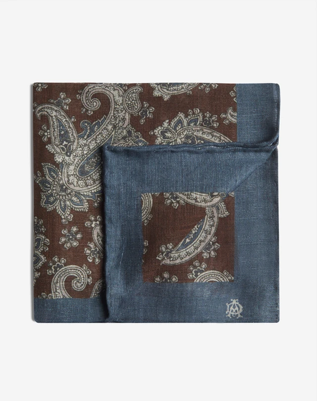 DUNHILL Cotton Paisley Printed Pocket Square Pocket square Man f