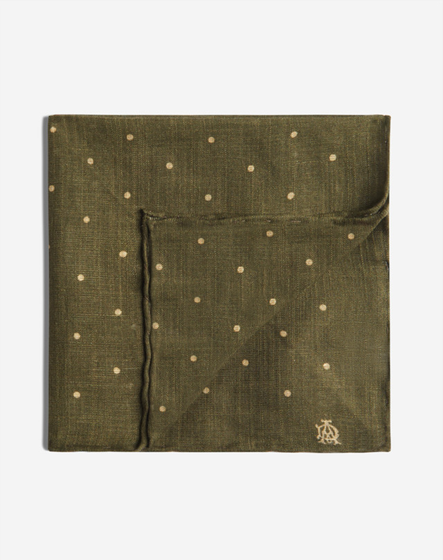 DUNHILL Cotton Polka Dot Printed Pocket Square Pocket square Man f