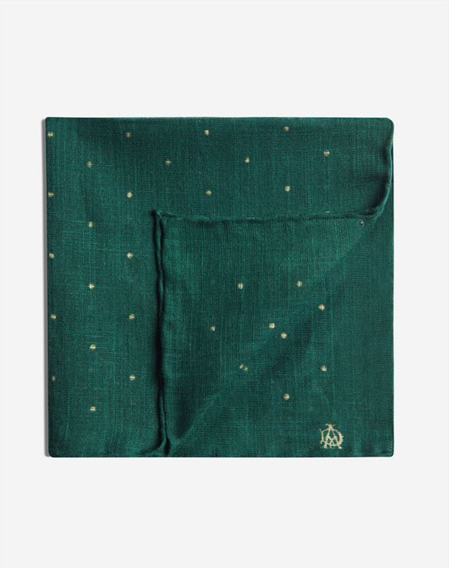 DUNHILL Cotton Polka Dot Printed Pocket Square Pocket square Man f
