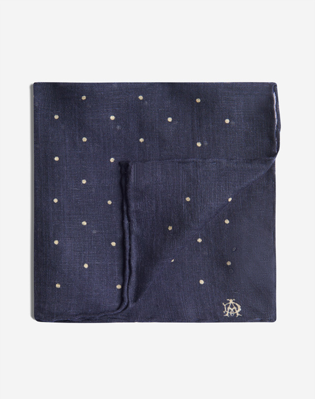 DUNHILL Cotton Polka Dot Printed Pocket Square Pocket square Man f