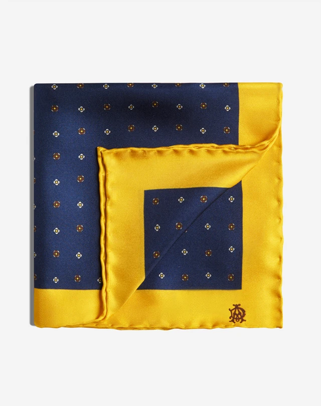 DUNHILL Silk Neats Print Pocket Square Pocket square Man f