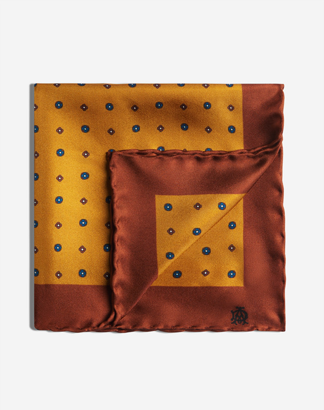 DUNHILL Silk Neats Print Pocket Square Pocket square Man f