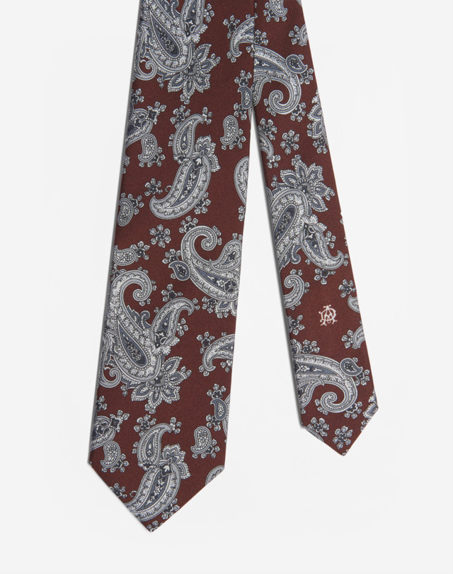 DUNHILL Silk Paisley Printed Tie 8cm Tie Man f