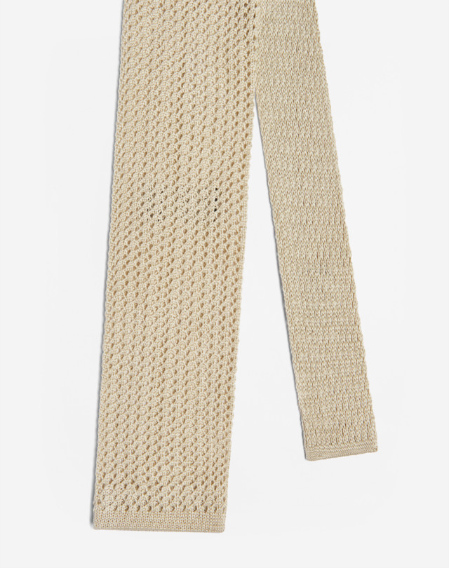 DUNHILL Cotton Knitted Traforato 8cm Tie Man f