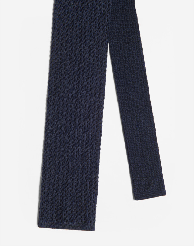 DUNHILL Cotton Knitted Traforato 8cm Tie Man f