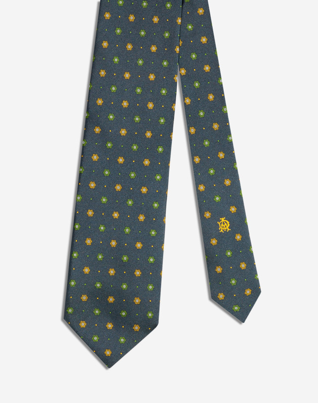 DUNHILL Silk Floral Neats Printed Tie Tie Man f