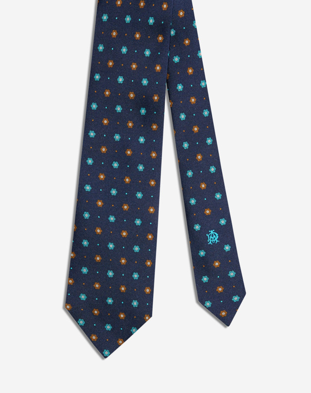 DUNHILL Silk Floral Neats Printed Tie Tie Man f