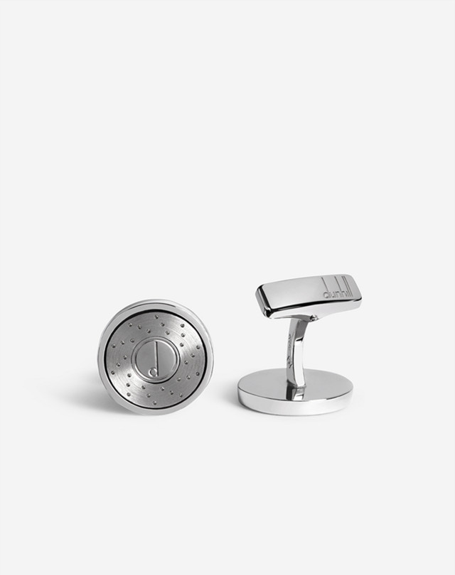 DUNHILL Series D Brake Disc Silver Cufflinks CUFFLINKS Man f