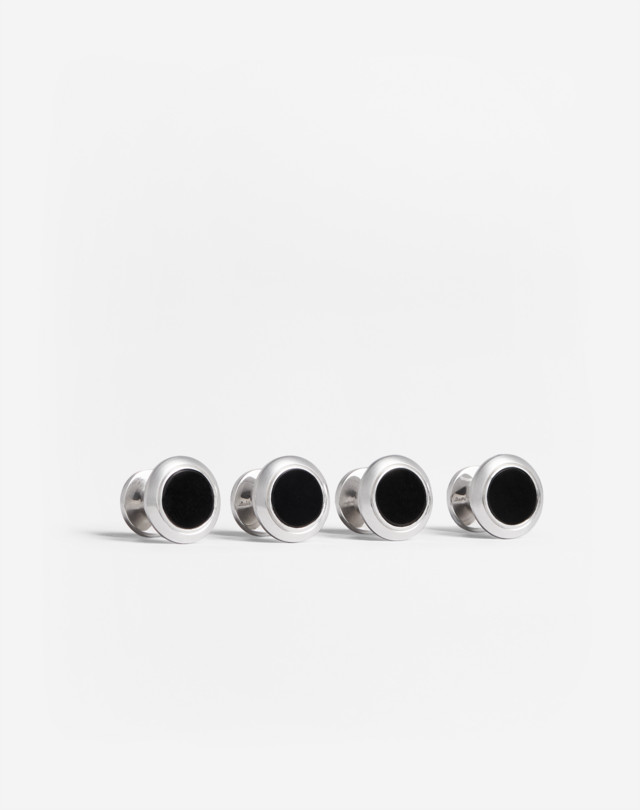 DUNHILL Radial Sterling Silver Dress Studs CUFFLINKS Man f