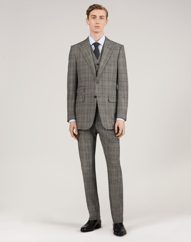 DUNHILL Super 130 Check Wool Belgravia Suit SUITS Man f