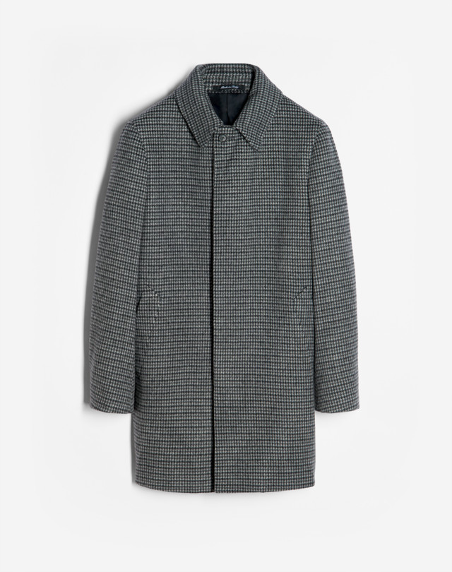 Men's WOOL SMALL CHECK CAR COAT | dunhill US Online Store