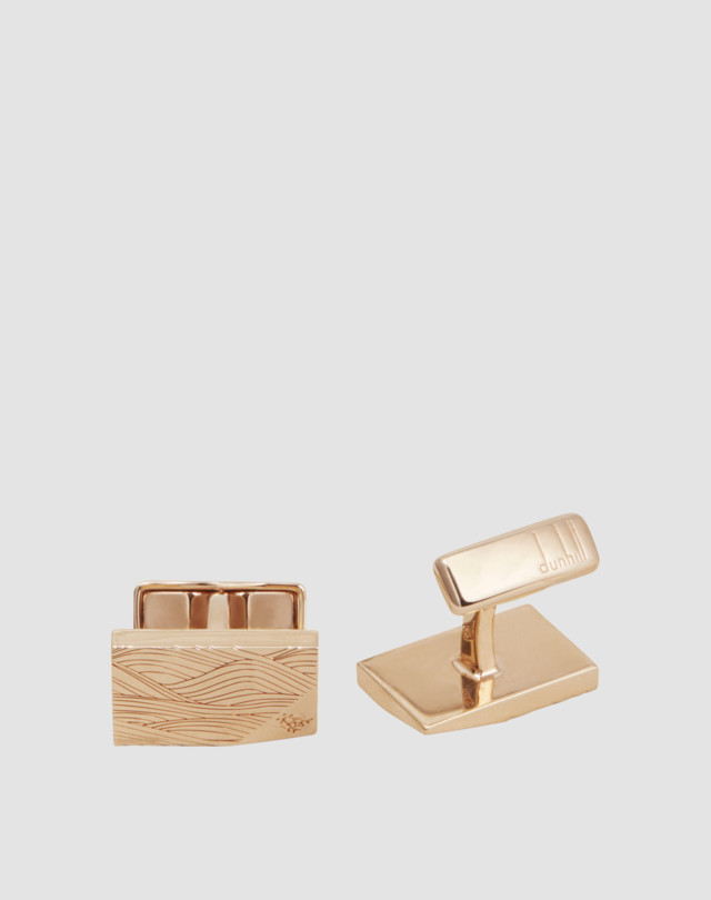 DUNHILL Wave Cufflinks in Pink Gold CUFFLINKS Man f