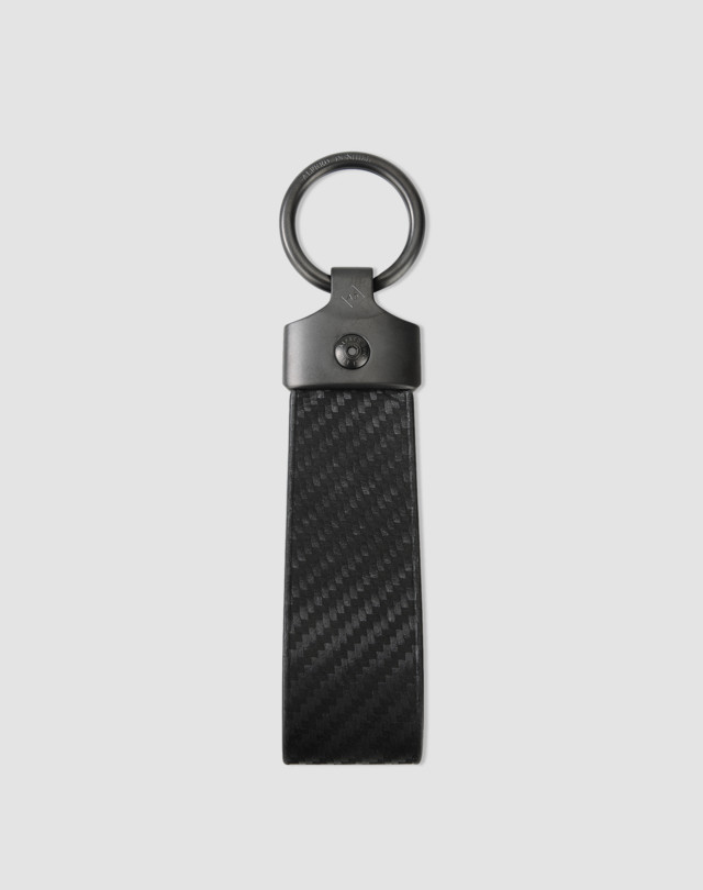 Black Leather Key Fob, Made in USA