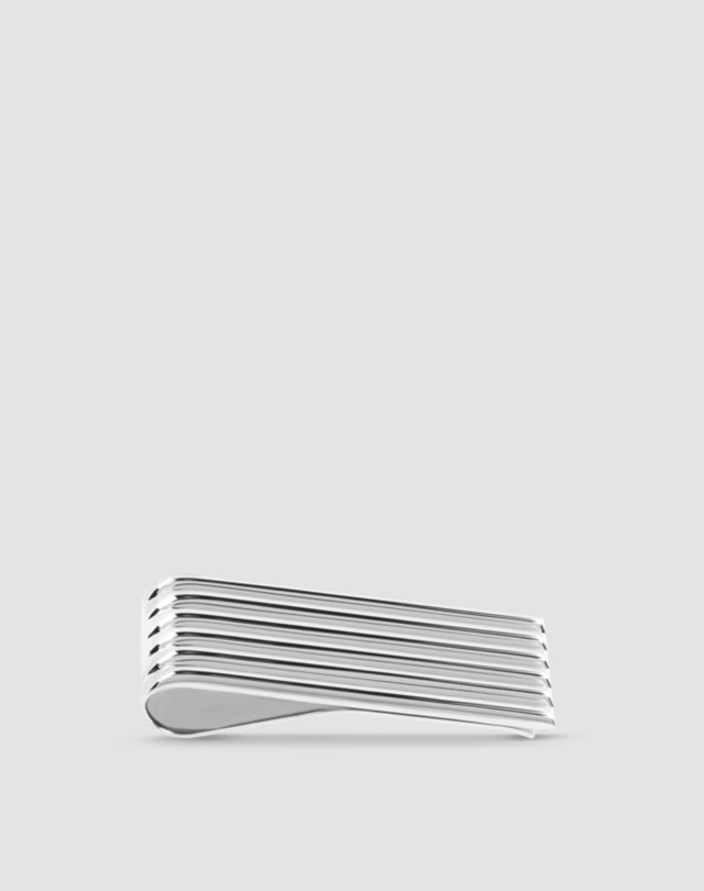 Money clip is shown in silver finish