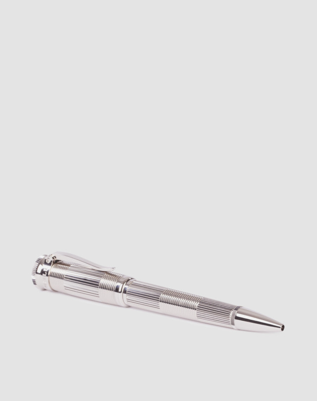 Pen is shown in silver finish