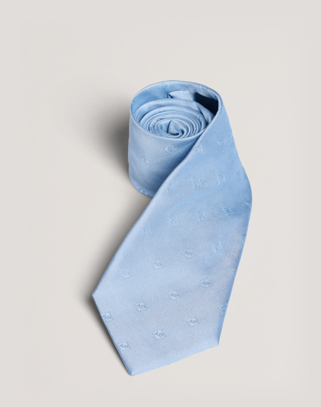 DUNHILL Cravate en soie à motif AD Logo Cravates tissées Homme f