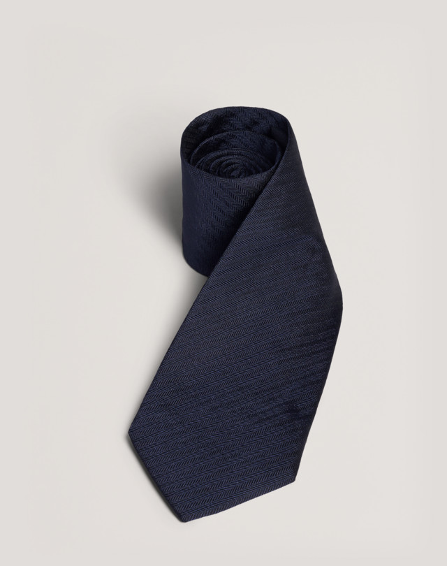 DUNHILL Small Herringbone Woven Silk Tie WOVEN TIES Man f