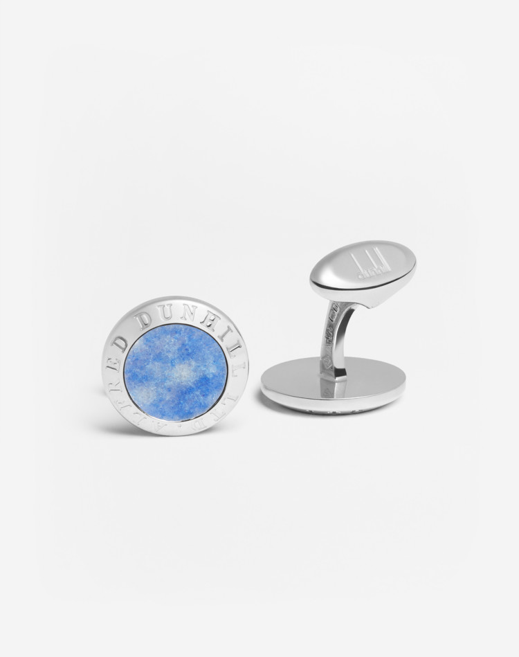 BLUE AGATE AD COIN CUFFLINKS DUNHILL CUFFLINKS Man BLUE AGATE AD COIN CUFFLINKS f