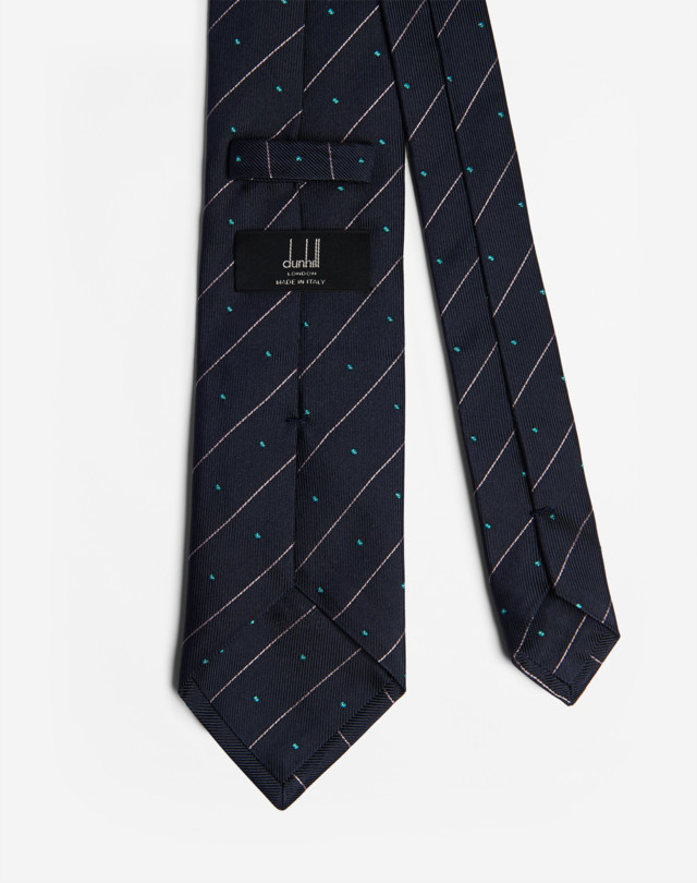DUNHILL SQUARE MOTIF STRIPE TIE WOVEN TIES Man r